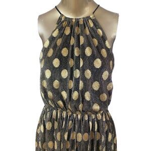 Sunday in Brooklyn midi metallic gold and black dress size xs